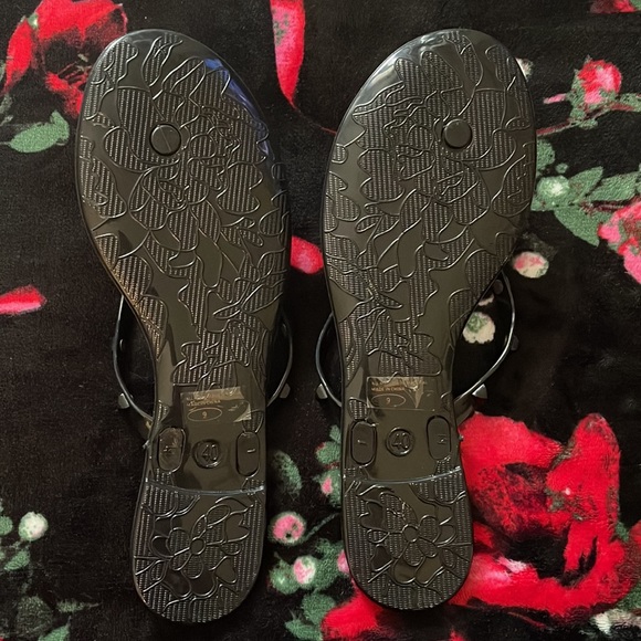 Black Studded Sandals/Flip Flops - Picture 2 of 3